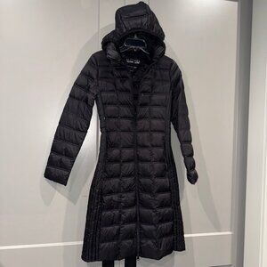 Michael Kors Packable Down Fill Long Hooded Puffer Coat Black S